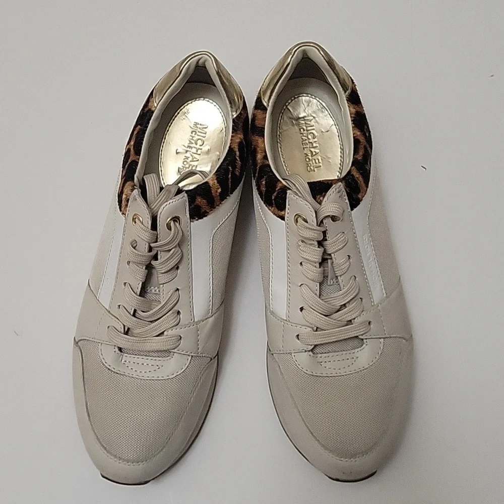 Michael Kors Billie Women's Leopard Print Sneakers 8 EUC